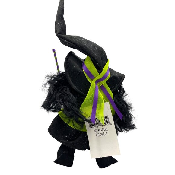 Annalee 2009 Sparkle Witch Elf Figurine Halloween Decor With Broom - Picture 6 of 16